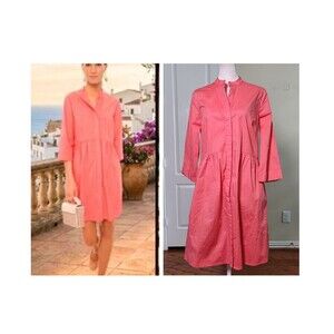 Tuckernuck Royal Shirt Dress Coral Women M Cotton Preppy Spring Summer Vacation